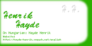 henrik hayde business card